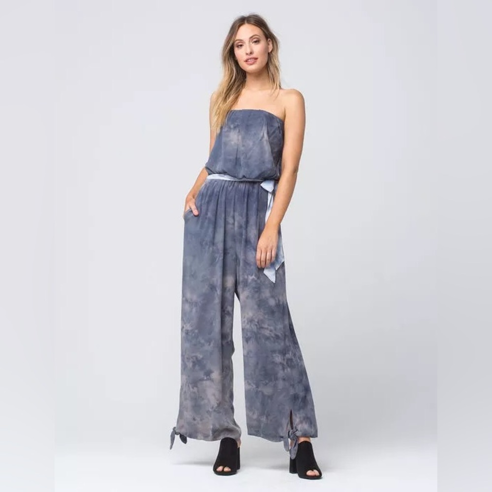 Free People Blue Tie-Dye Jumpsuit
